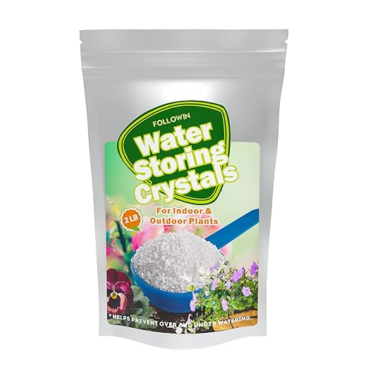 Water Storing Crystals Minerals for Indoor & Outdoor Plants 32oz (2LB),Hydrogel Granules Water Absorbing Granules Mix Crystals with Soil to Reduce The Amount of Watering