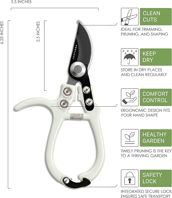 Bypass Pruning Shears Hand Pruner Garden Trimming Scissors Plant Trimmers Herb Snips Flower Clippers Ergonomic Handle Modern Garden Tools