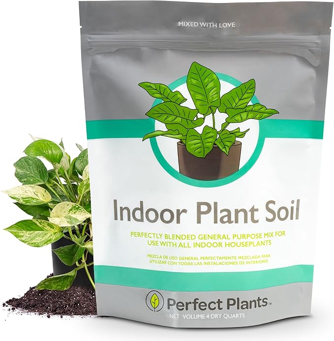 Perfect Plants Indoor Plant Soil 4qt | Perfectly Balanced Potting Mix | Gardening Substrate for All Varieties of Live houseplants