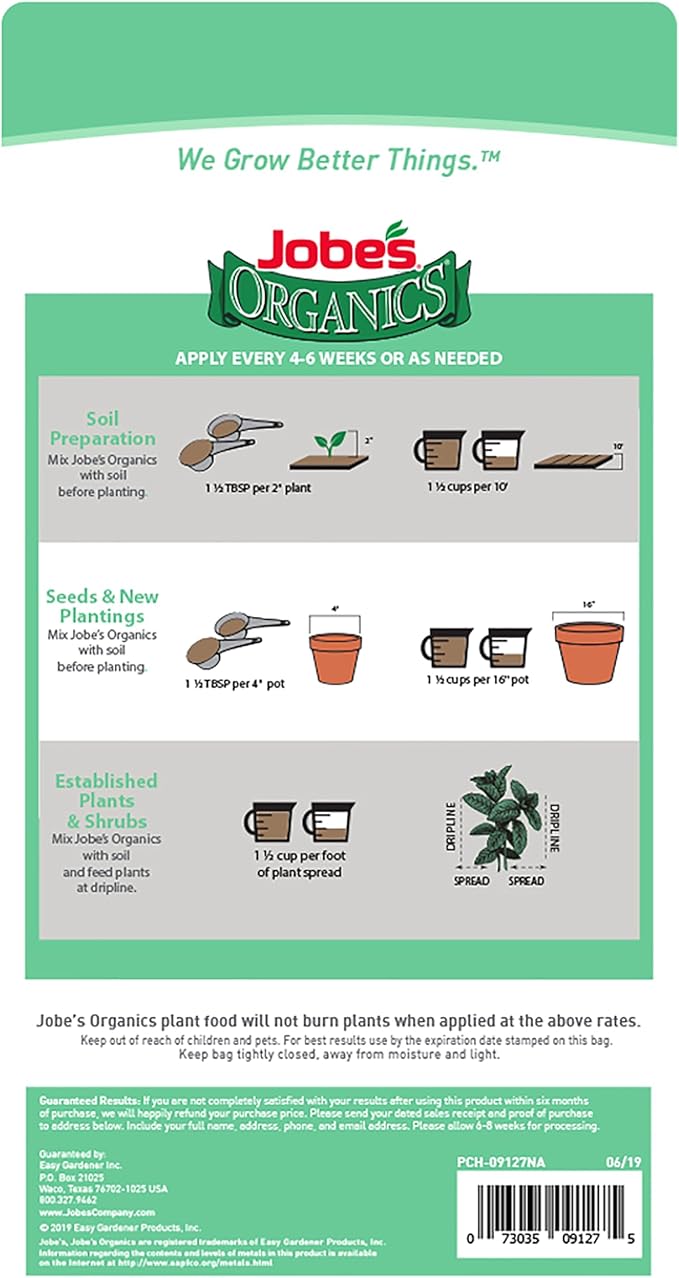 Jobe’s Organics Granular Garden Fertilizer, Easy Plant Care Fertilizer for Herb Gardens, 4 lbs Bag