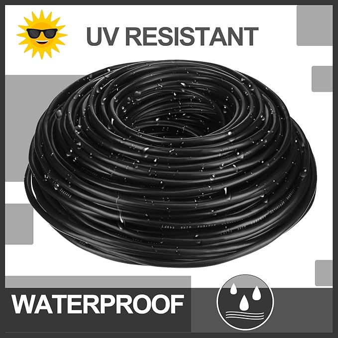 Hoolerry Solid Sprinkler System Wire 18 Gauge Irrigation Wire with UV Resistant PVC Jacket Sprinkler Cable for Underground Irrigation Field Central Control System 30v Ul Listed(18/4, 100 Ft)