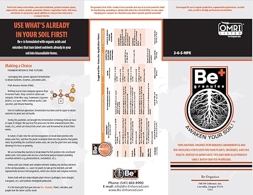 2.2 lb (1 kg) Be+ Granular Bio-Fertilizer +Amino Acids +Beneficial Microbes