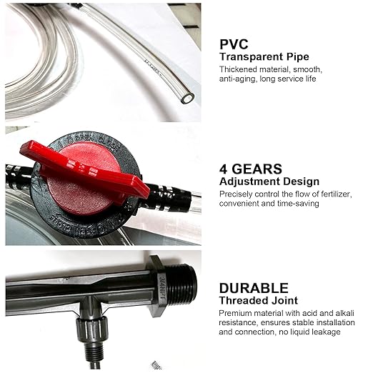 Irrigation Venturi Fertilizer Injector Kit - 3/4 inch Mixer Injectors for Garden Agriculture Water Drip IrrigationTube Garden Ozone Injector - 1 Set