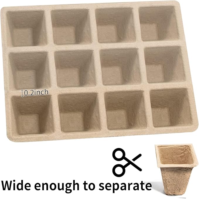 SYITCUN 480 Cells Seed Starter Tray, 40 Pack Biodegradable Seed Starter Kit, Peat Pots for Seedlings with 400 Plant Labels, 2 Seed Planting Tool and 1 Spray Bottle