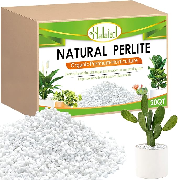 Halatool 20QT Perlite for Plants 3-6 mm Horticultural Organic Perlite Bulk for Gardening Natural Potting Soil Mix Additive for Indoor & Outdoor Planting