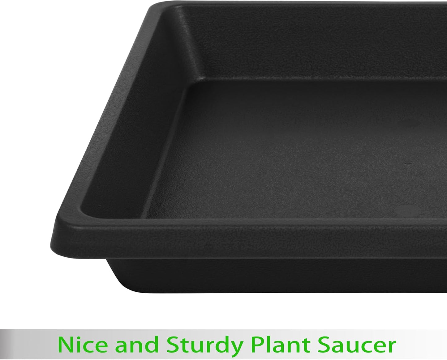 6 Inch 4 Pack Square Plant Saucer, Plant Trays for Pots, Plant Saucers for Indoors and Outdoors, Water Catcher Tray, 8 10 12 14 16 18 20 inch Seed Starting Tray, Growing Trays (6"-Black)