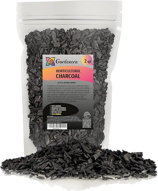 Horticultural Charcoal for Indoor Plants [2-Quart Bag] Black Diamond Soil Amendment for Orchids, Terrariums, and Gardening