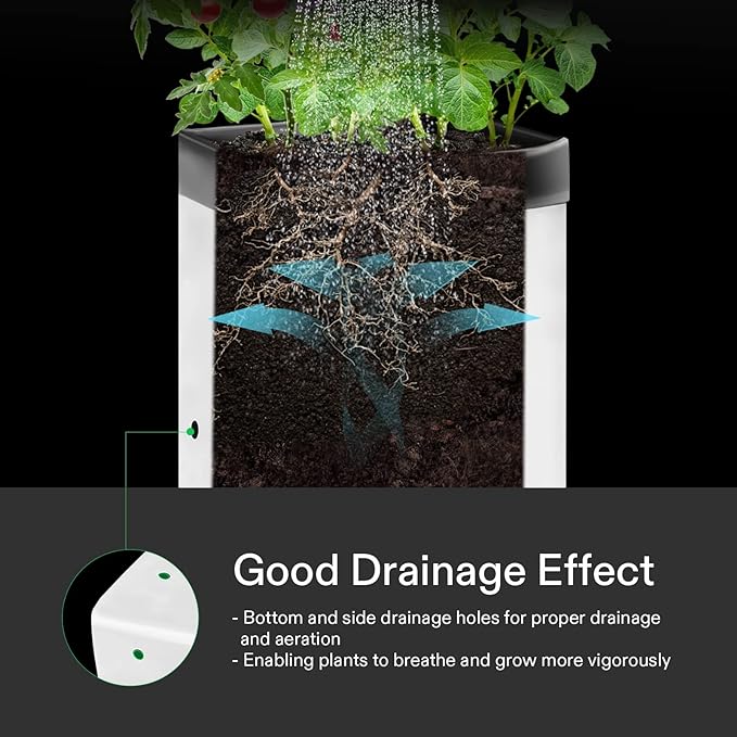 VIVOSUN 50-Pack 2 Gallon Grow Bags for Plants, Black-and-White Panda Film Containers Thick Plastic Bag for Potting Seedlings, and Rooting