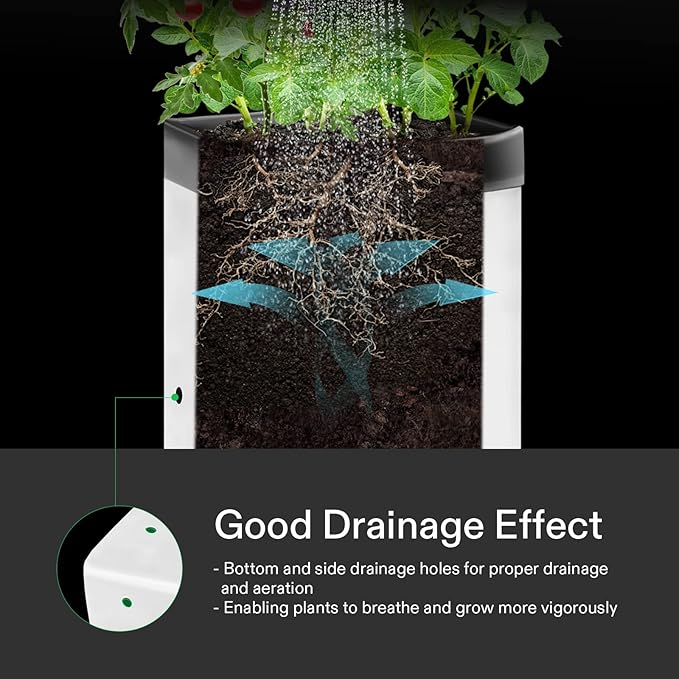 VIVOSUN 50-Pack 5 Gallon Grow Bags for Plants, Black-and-White Thick Plastic Bags for Potting Seedlings, and Rooting