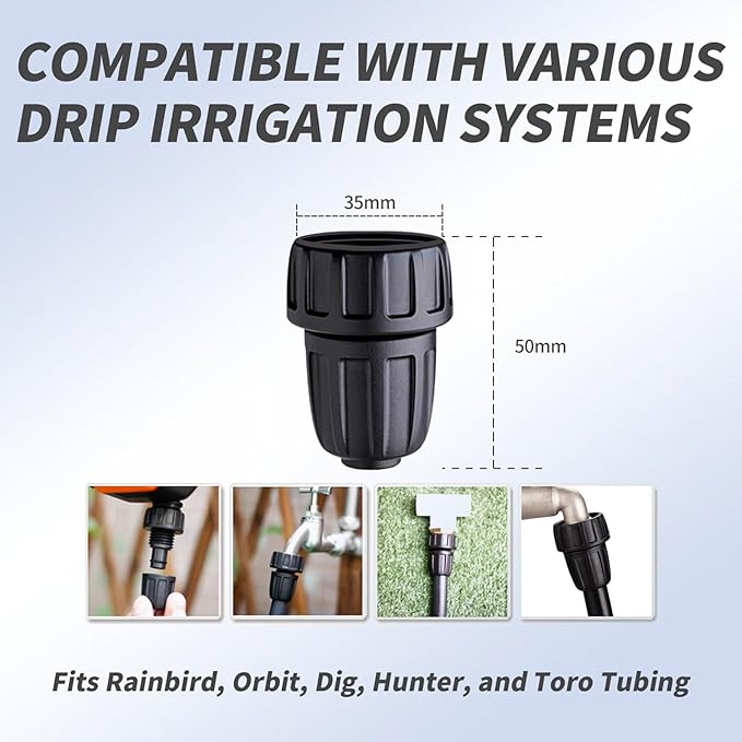 6 Pcs 1/2 inch irrigation fittings Drip Irrigation Hose Connector 1/2 Inch Drip Irrigation Tubing Faucet Adapter 3/4 Inch Connector Garden Hose Adapter 3/4" to 1/2" Irrigation Hose Adapter