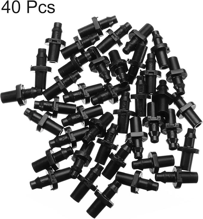 uxcell Single Barb Drip Pipe Connector 4/7mm Hose Fitting for Garden Agricultural Irrigation System, Plastic 40pcs