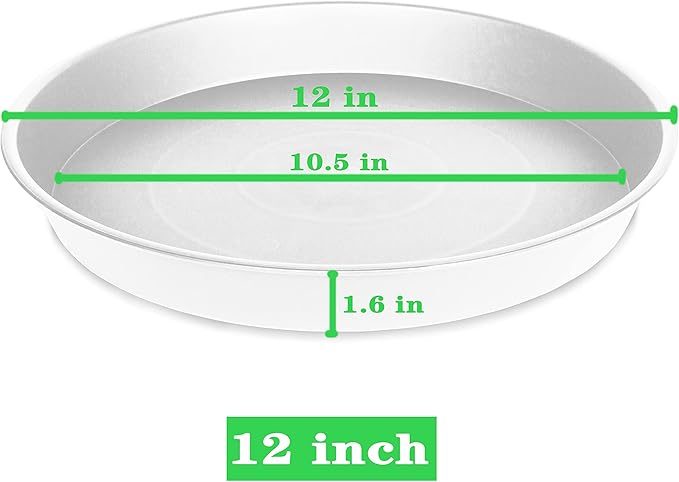 6 Pack of 12 inch Plant Saucer, Heavy Duty Plastic Plant Saucer 12" Round, Plant Tray for Pots, Flower Plant Saucers for Indoors, Plant Trays for Planter 11"/12" (12 inch, Creamy White)