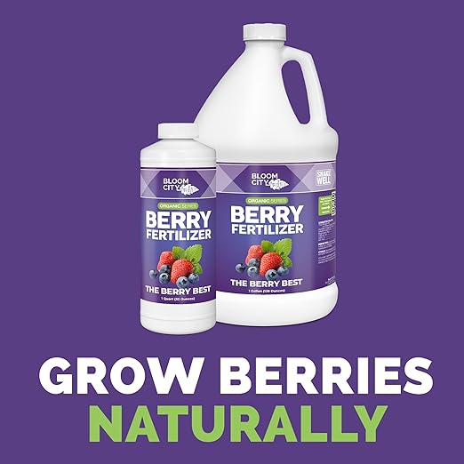 Bloom City's Organic Berry Best, Blueberry Fertilizer & Strawberry Fertilizer, Quart (32 oz)