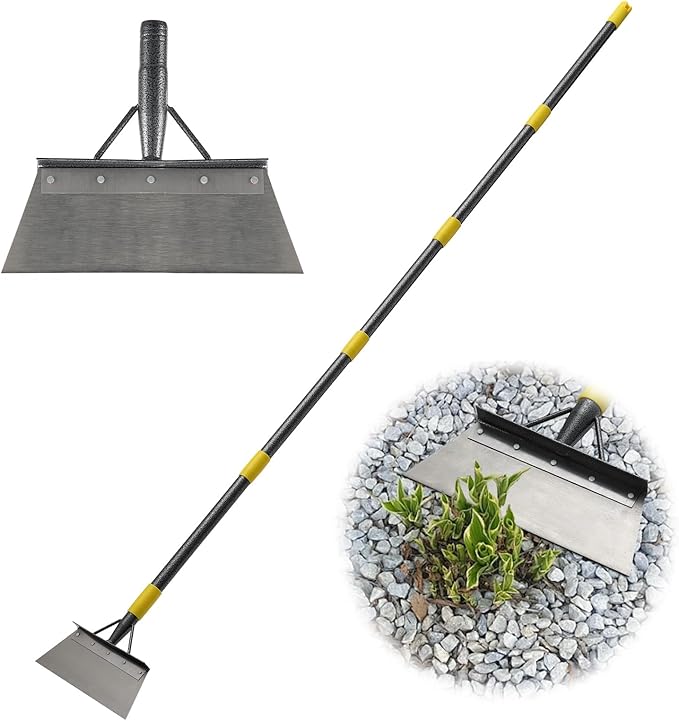 Garden Cleaning Shovel, Multifunctional Flat Shovel with 78 Inch Adjustable Length Ergonomic Handle, Gardening Scraper Shovel for Weeding, Ice Remove, Scraping…