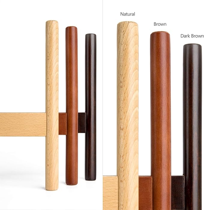 Mkono Plant Stand Mid Century Wood Flower Pot Holder (Plant Pot NOT Included) Modern Potted Stand Indoor Display Rack Rustic Decor, Up to 10 Inch Planter, Natural