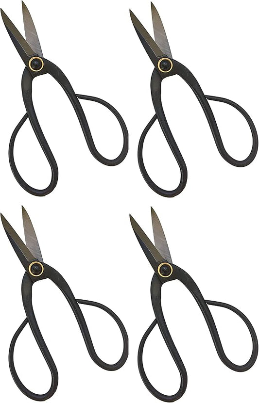GARDEN GURU Bonsai Scissors - Traditional Butterfly Bonsai Pruner Shear for Precise Trimming Pruning and Deadheading of Flowers Plants, Japanese Bonsai Garden Tools (200mm 4 Pack)