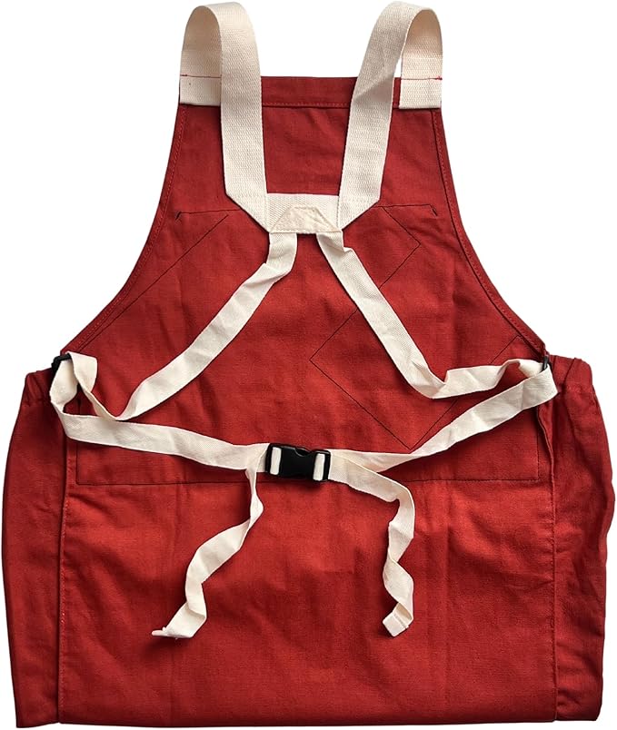 Roo Gardening Apron with Pockets & Harvesting, Picking Pouch - Adjustable, Water-resistant, Washable Canvas Cotton