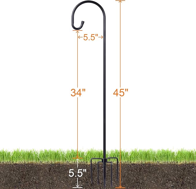 Shepherd-Hooks Adjustable for Bird-Feeder Lantern Plant-Hook Garden-Stake - Plant Stand Hanger for Outdoor Flower Basket, Bird Feeder Hanger Weddings Décor