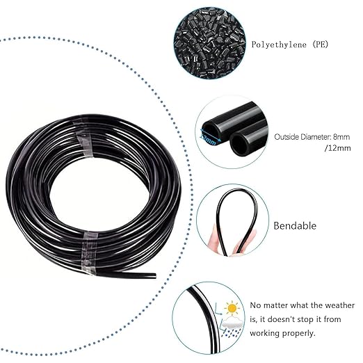 Garden Watering System, Greenhouse Mist Drip Irrigation Kit, 66Ft Hanging Plant Watering System with 20 Three-Way Atomizing Nozzle and 1/2 inch Strong Irrigation Tubing Hose