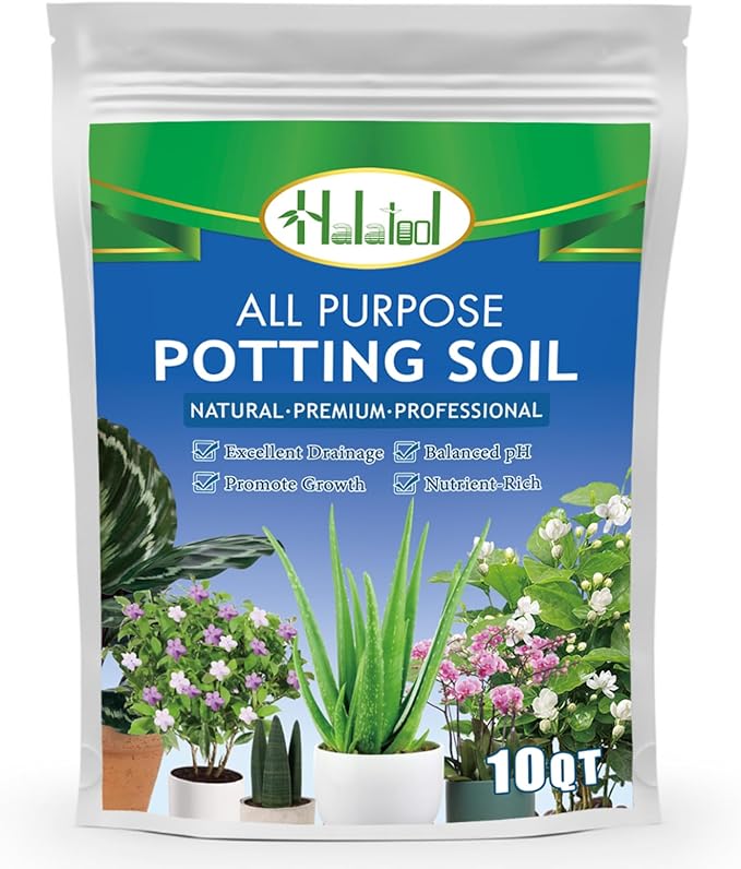 Halatool 10 QT Organic Aloe Plant Soil Potting Mix Garden Top Succulent Soil for Indoor & Outdoor Plants Bonsai Cactus Soil Potting Mix for Houseplants Flowers Vegetables & Herbs