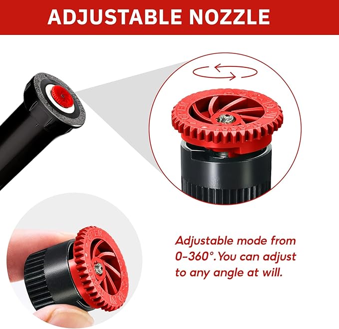 10 Pieces Variable Arc Nozzle, Replacement Pop-up Sprinkler Heads Compatible with Most of Adjustable Pop Up Sprinklers Spray Head for Garden Lawn Irrigation (10AN)