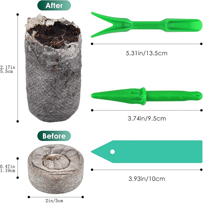 PACETAP 100 Pcs 50mm Peat Pellet Seed Starter Soil, Compressed Seed Fertilizer Nutrient Soil Block, Germination Seedling Pods for Growing Herbs, Plant, Flowers, Vegetables