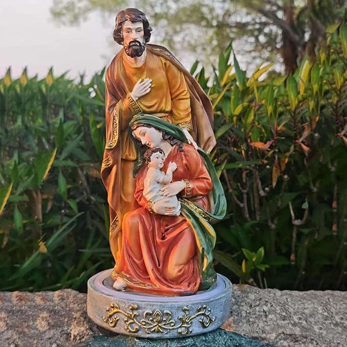 Jesus Statue Outdoor Decor Solar Lights, Religious Garden Statue, Blessed Father Outdoor Figure for Home/Garden Decor, Gift for Men/Father(11.22” H)