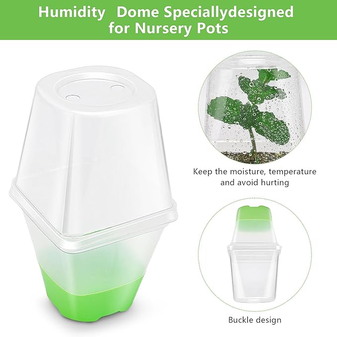 Clear Nursery Pots for Plants,30 Packs Seed Starting Pots 3.1 inch Plastic Plant Pot Seedling Pots with Drainage Holes Plant Nursery Pots with Silicone Base Seed Starting Pot