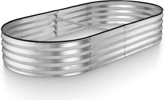 Galvanized Raised Garden Beds Outdoor // 6×3×1 ft Planter Raised Beds for Gardening, Vegetables, Flowers // Large Metal Garden Box (Silver) // Patented Tool-Free Design