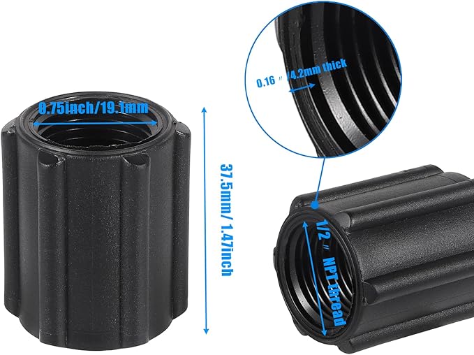 10 Pcs 1/2 Inch Double Female Thread Coupling Sprinkler Pipe Fitting Female Threaded Fitting NPT Coupling for Garden Lawn Irrigation System (1/2 Inch Double Female Thread)