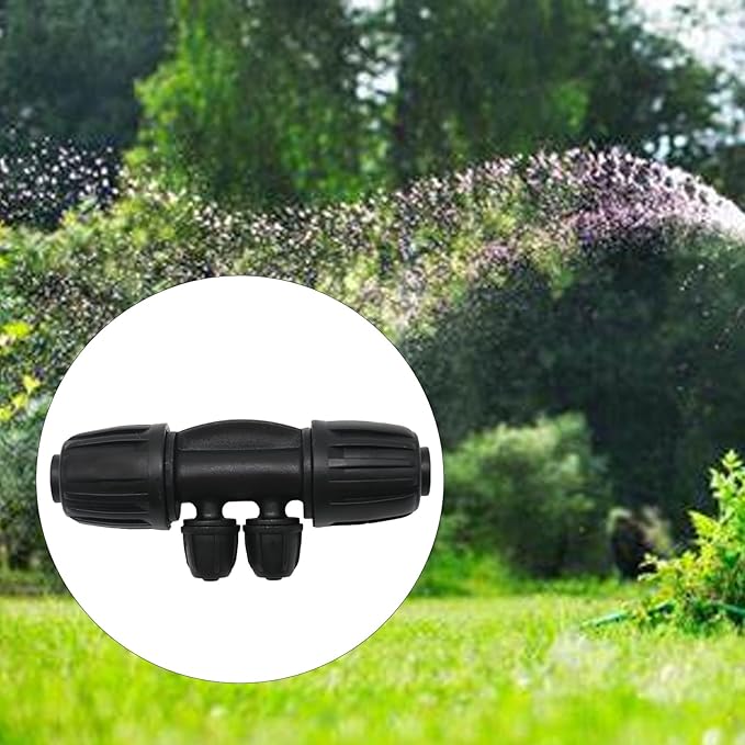 Barbed Tee 4 Way 16 Double Latch Reducing Cross for (1/2 inch ID x 0.60 inch-0.63 inch OD) 16 mm Drip Tubing 1/2 inch to 1/4 inch Pipeline Irrigation Fittings (10PCS-4Way)