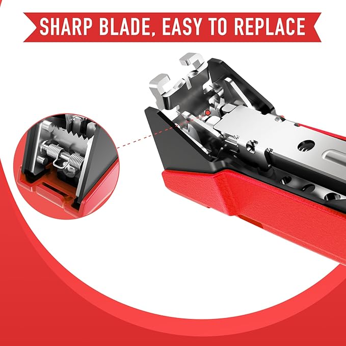 Plant Tying Machine, Upgraded Lightweight Plant Tape Gun to Tie Up Vine Quickly, Plant Tapener Tying Tool for Garden. Plant Tying Tool with 1 Blade 10000 Pcs Staples 20 Rolls Tape and 1 Glove (Red)