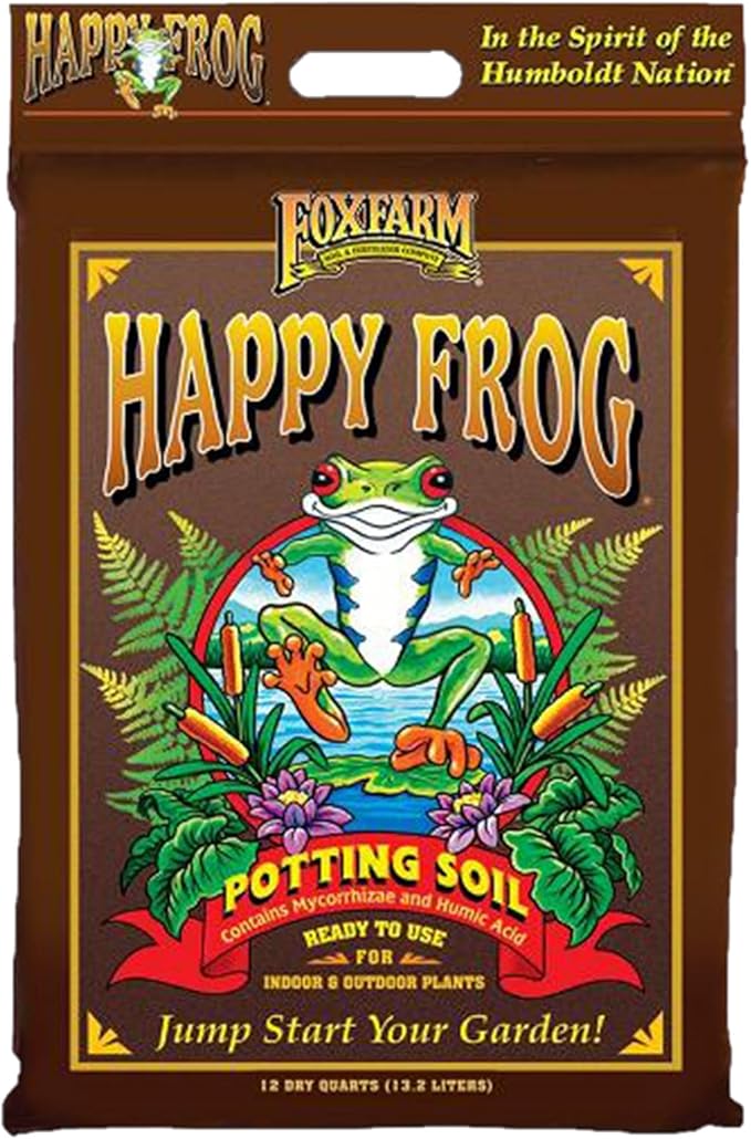 FoxFarm Happy Frog Potting Soil, 12qt (Pack of 2) - for Indoor/Outdoor Container Plants, Improves Root Efficiency, pH Adjusted for Optimal Nutrient Uptake - Contains Microbes and Humic Acids