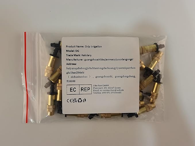 30PCS 1/4" Adjustable Copper Atomizing Nozzle Kalolary Drip Irrigation Sprayer 4/7mm Atomizing Micro Sprinkler Garden Cooling Irrigation Equipment for Lawn Vegetables Greenhouse