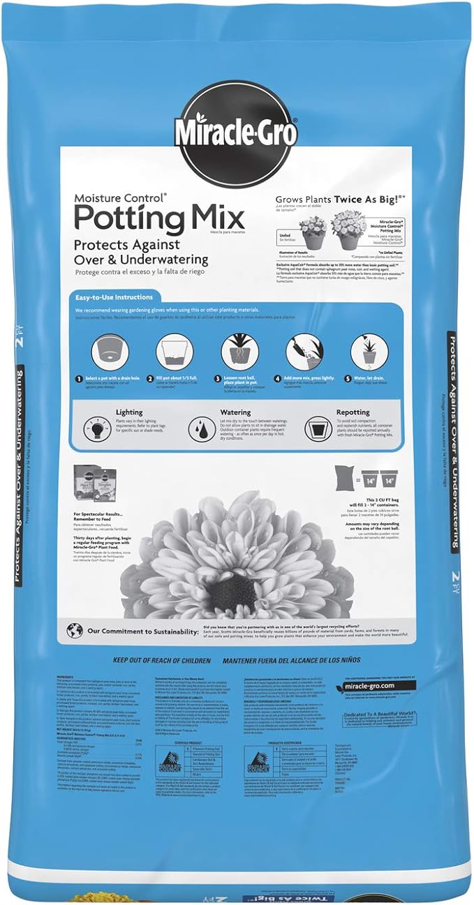 Miracle-Gro Moisture Control Potting Mix 2 pack