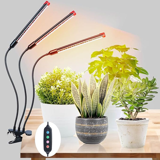 Grow Lights for Indoor Plants Full Spectrum, LED Plant Lights, 3000k/5000k/660nm Full Spectrum Growing Lamps, 126 LED Clip on Plant Growing Lamps for Seed Starting Seedlings Precision Timer