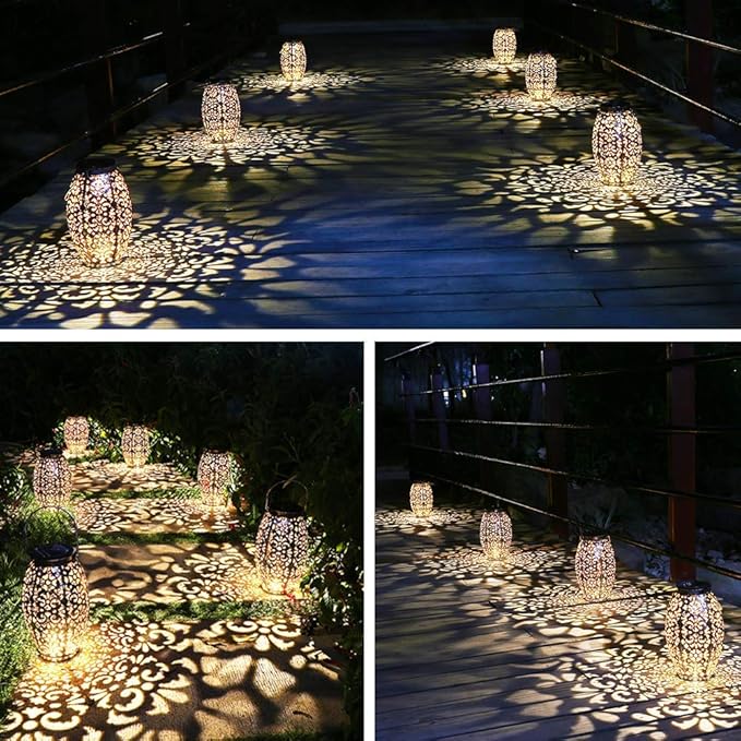 Kaixoxin Solar Lantern Lights for Hanging or Table Outdoor Solar Light for Patio Courtyard Garden