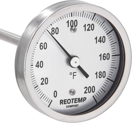 REOTEMP Heavy Duty Compost Thermometer - Fahrenheit (48 Inch Stem), Made in The USA