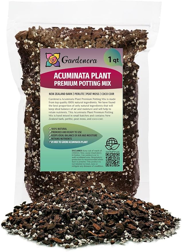 Premium Monstera Acuminata Potting Mix - Hand-Crafted for Optimal Nutrient Absorption by Gardenera - 1 Quart
