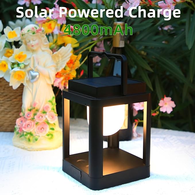 Outdoor Solar Table Lamp,Collasis 10 RGB Color Changing Lights,Portable Rechargeable Solar Lantern Waterproof, Touch Control Outdoor LED Lights Decorative for Patio Walking Reading Camping Bedside