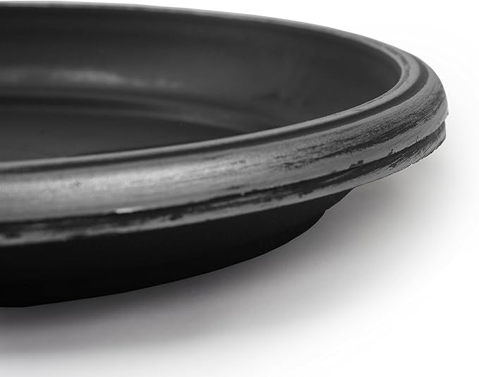 9" Decorative Heavy Duty Tray/Saucer (2 Pack) Rustic Medieval/French Country Look, Pot/Planter Base for Indoor/Outdoor Decor (9 inches, Silver)