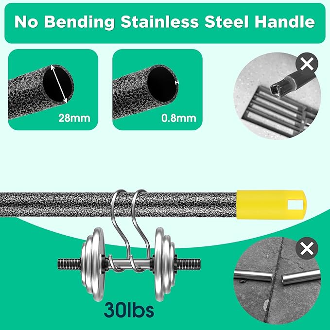 Lawn Leveling Rake with Smooth Eadge,Heavy Duty 17"x10" Lawn Leveling Rake with 6FT Adjustable Handle for Yard Garden Lawn Leveling, Soil Sand Spreading Dirt Top Dressing, Small Lawn Level Tool