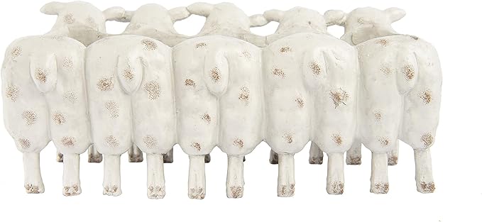 Creative Co-Op Farmhouse Resin Sheep Planter, White, EC0260