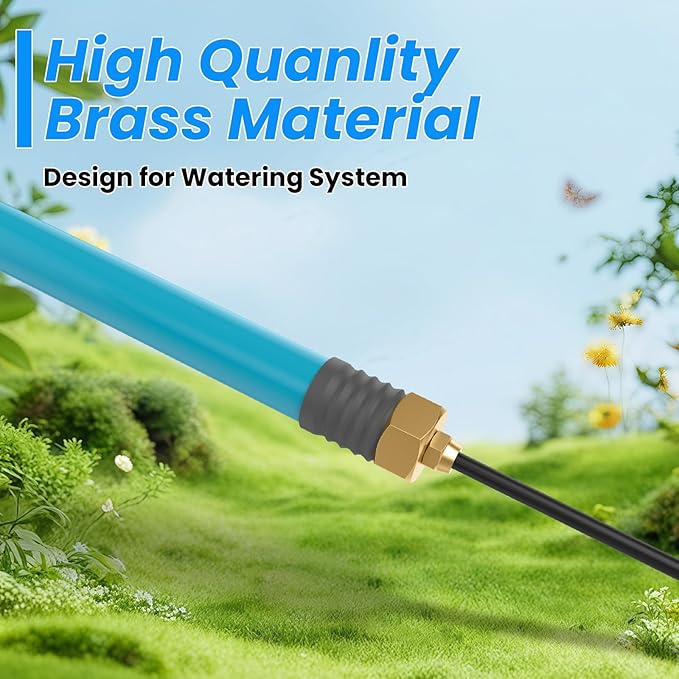 SDTC Tech 2 Pack Garden Hose Adapter, Solid Brass Drip irrigation hose connector, Standard 3/4" GHT Female Thread to 1/4" Tube Adapter for Water Hose, Convert 3/4" Garden Hose to 1/4" Tube