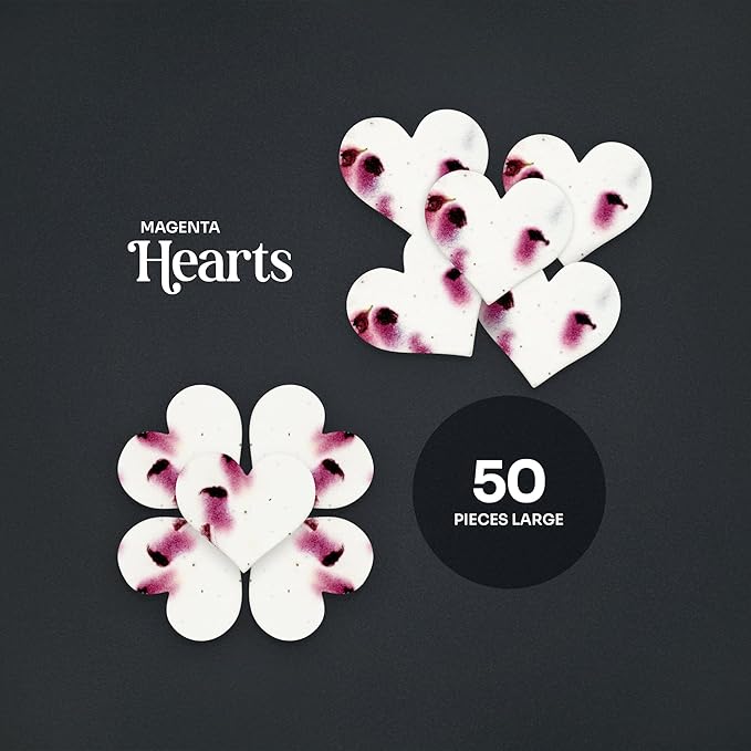 50 pcs Large Magenta Hearts – Plantable Seed Paper for Weddings, Gifts, and Life Events (#19s)