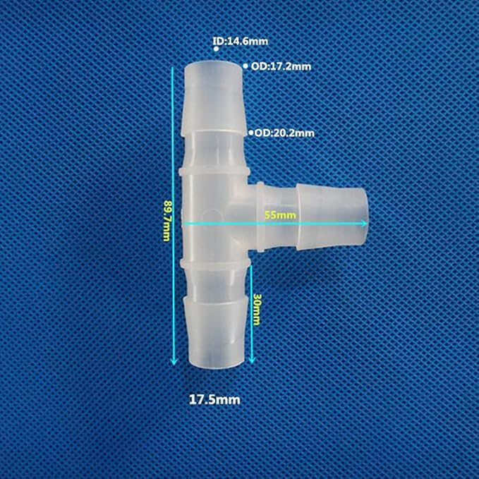 Unifizz T - Piece Hose Equal Paths Tube Accessories,17.5mm Equal Paths Plastic Hose Tube Connector For Cooling Watering Irrigation, Transparent, 10Pcs