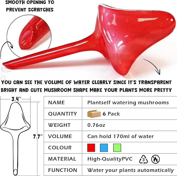 Plant Self Watering Globes Bulbs Planter Insert Automatic Plastic Watering Devices Plant Waterer Spikes for Indoor Outdoor,Self Irrigation System Lasts for 3-4 Weeks
