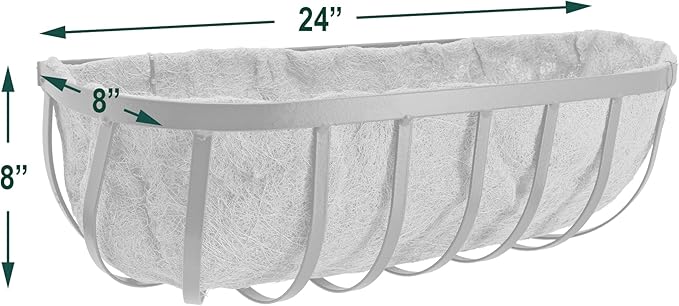 Arcadia Garden Products 1529 Solstice Series Wall Trough Planter, 24-Inch, Black