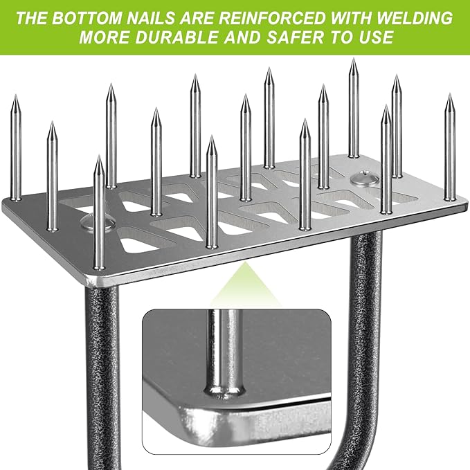 Dolibest Lawn Aerator Spike, Manual Lawn Aerator Tool with 15 Stainless Steel Spikes, Spike Lawn Air Aerator with Non-Slip Grip Handle, Grass Aerator Tool for Loosening Soil and Improving Lawn Health