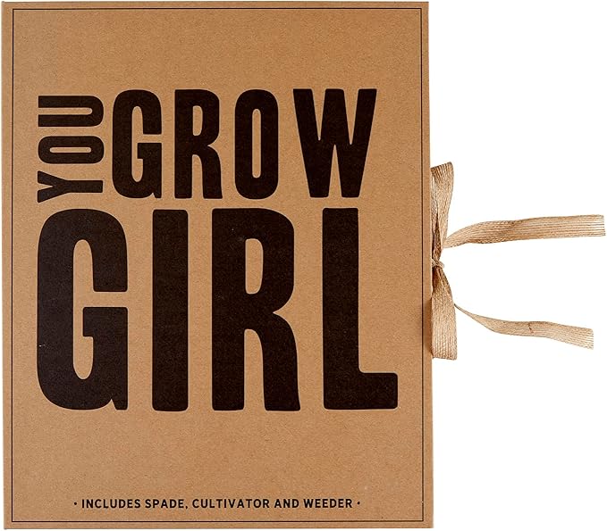 Santa Barbara Design Studio Garden Tools Pure Design Cardboard Book Gardening Essentials Gift Set, 3-Pieces, You Grow Girl Set
